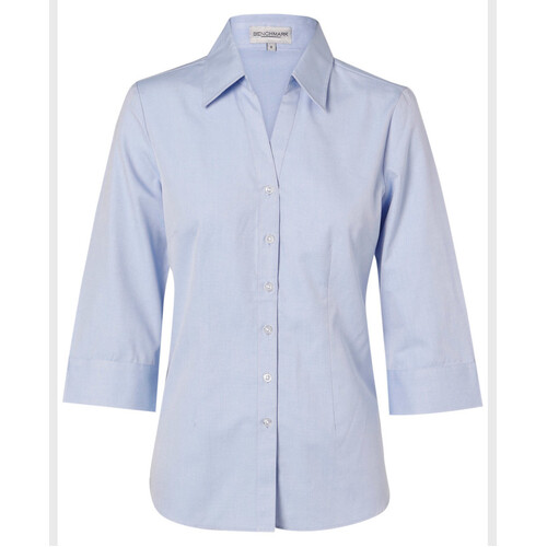 WORKWEAR, SAFETY & CORPORATE CLOTHING SPECIALISTS Women's Fine Chambray 3/4 Sleeve Shirt