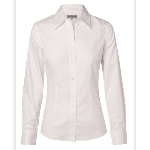 WORKWEAR, SAFETY & CORPORATE CLOTHING SPECIALISTS Women's Self Stripe L/S Shirt