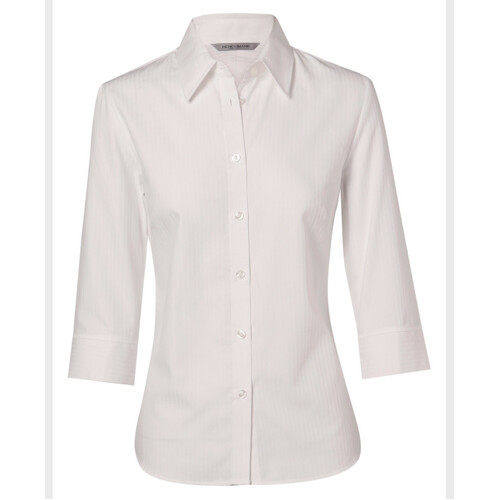 WORKWEAR, SAFETY & CORPORATE CLOTHING SPECIALISTS Women's Mini Herringbone 3/4 Sleeve Shirt