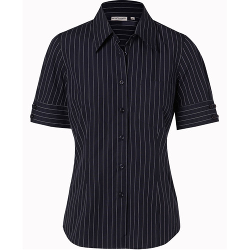 WORKWEAR, SAFETY & CORPORATE CLOTHING SPECIALISTS - Women's Pin Stripe Short Sleeve Shirt