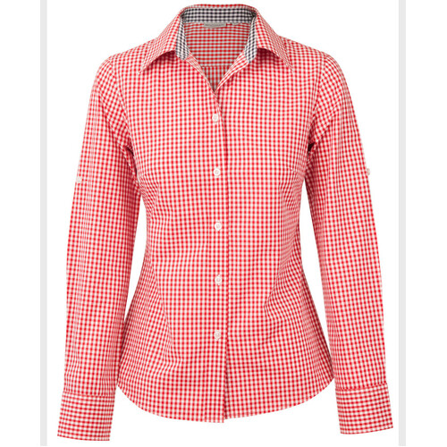 Ladies Gingham Check Long Sleeve Shirt