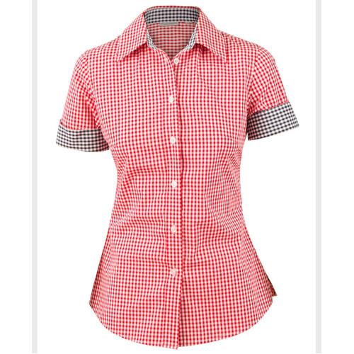 WORKWEAR, SAFETY & CORPORATE CLOTHING SPECIALISTS - Ladies  Gingham Check Short Sleeve Shirt