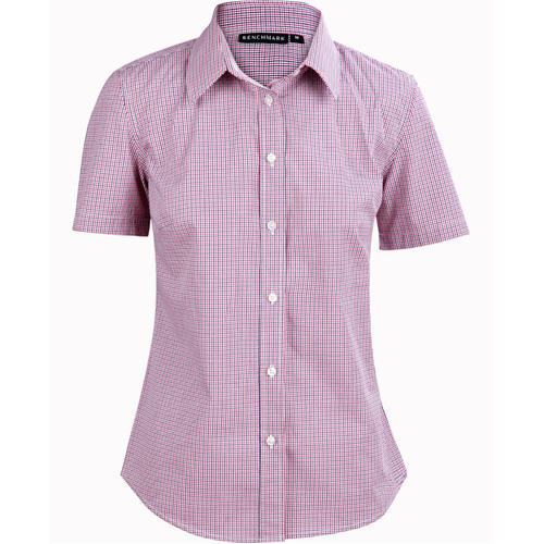 WORKWEAR, SAFETY & CORPORATE CLOTHING SPECIALISTS - Ladies' Two Tone Mini Check S/S Shirt