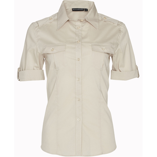 WORKWEAR, SAFETY & CORPORATE CLOTHING SPECIALISTS Women's Short Sleeve Military Shirt