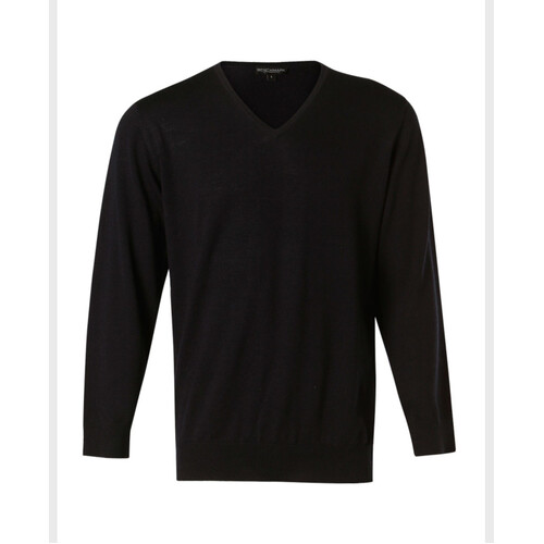 WORKWEAR, SAFETY & CORPORATE CLOTHING SPECIALISTS - Men's 100% Merino Wool V Neck L/S Sweater