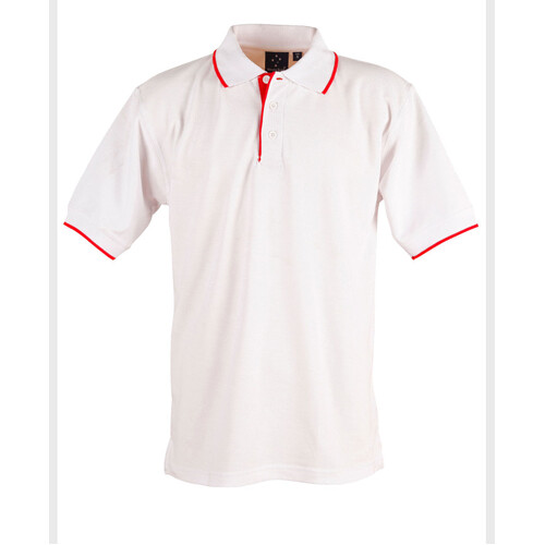 WORKWEAR, SAFETY & CORPORATE CLOTHING SPECIALISTS - Mens S/L pique polo contrast