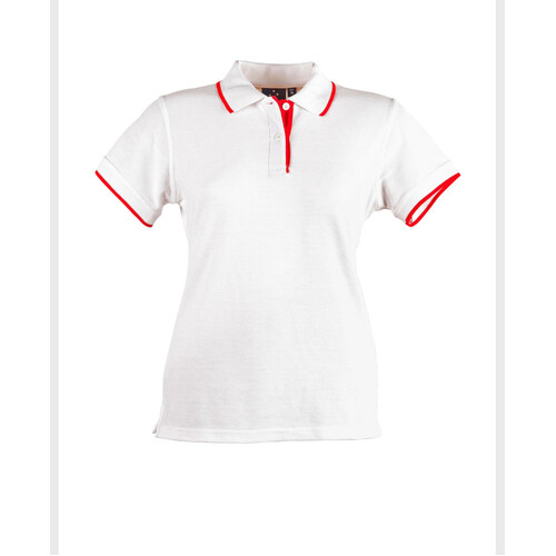 WORKWEAR, SAFETY & CORPORATE CLOTHING SPECIALISTS - Ladies  Poly/Cotton Contrast Pique Short Sleeve Polo