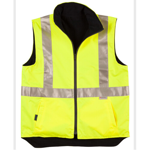 WORKWEAR, SAFETY & CORPORATE CLOTHING SPECIALISTS - Hi-Vis Reversible Safety Vest With Hoop Pattern 3M Tapes