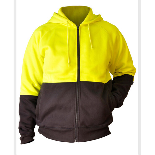 WORKWEAR, SAFETY & CORPORATE CLOTHING SPECIALISTS - Hi-Vis Two Tone Fleecy Hoodie