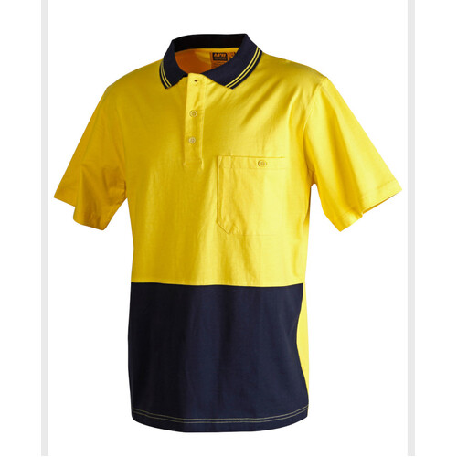 WORKWEAR, SAFETY & CORPORATE CLOTHING SPECIALISTS Cotton Jersey Two Tone Safety Polo