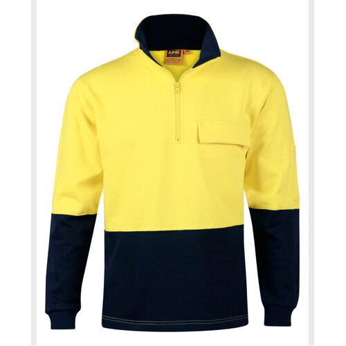 WORKWEAR, SAFETY & CORPORATE CLOTHING SPECIALISTS - Hi-Vis Two Tone Cotton Fleecy Sweat