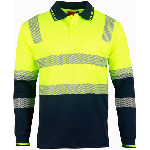 WORKWEAR, SAFETY & CORPORATE CLOTHING SPECIALISTS - Biomotion Segmented Truedry L/S Safety Polo