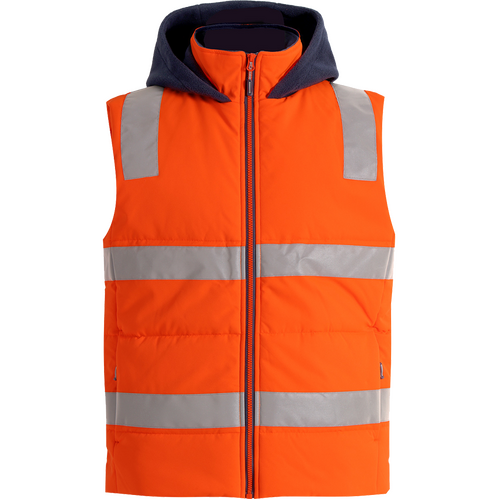 WORKWEAR, SAFETY & CORPORATE CLOTHING SPECIALISTS Unisex Hi Vis Hooded Puffer Vest