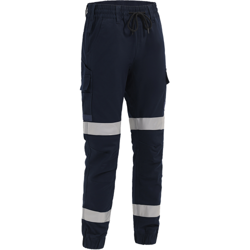 WORKWEAR, SAFETY & CORPORATE CLOTHING SPECIALISTS - Cotton Stretch Drill Cuffed Work Pants With Tapes