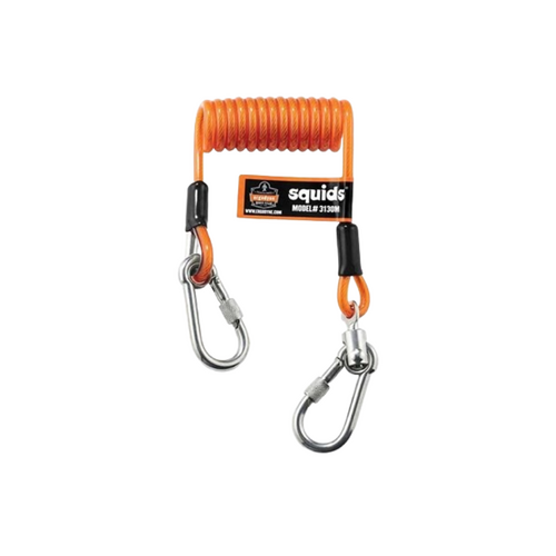WORKWEAR, SAFETY & CORPORATE CLOTHING SPECIALISTS Ergodyne Lanyard Coiled Cable, 2.3kg Orange 3130