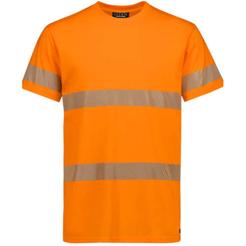 WORKWEAR, SAFETY & CORPORATE CLOTHING SPECIALISTS - Mens Hi Vis Segmented Taped Cotton Tee Shirt