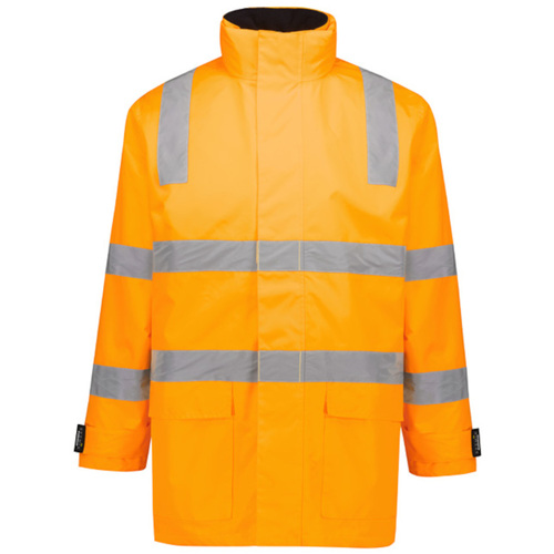 WORKWEAR, SAFETY & CORPORATE CLOTHING SPECIALISTS Unisex Hi Vis VIC Rail 4 In 1 Waterproof Jacket