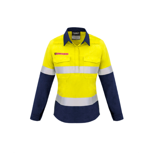 WORKWEAR, SAFETY & CORPORATE CLOTHING SPECIALISTS - Womens FR Closed Front Hooped Taped Spliced Shirt