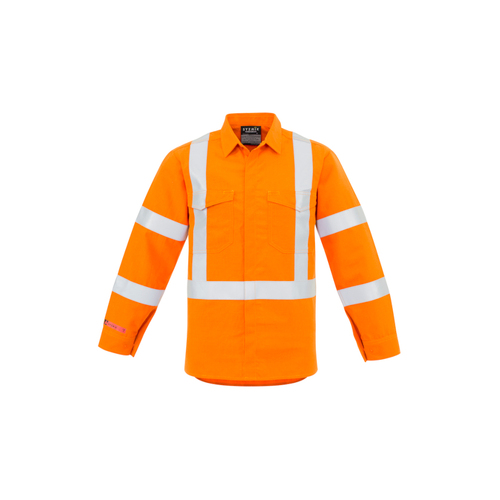 WORKWEAR, SAFETY & CORPORATE CLOTHING SPECIALISTS - DISCONTINUED - DISCONTINUED - Mens Red Flame Hi Vis X Back Shirt