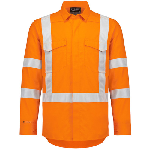 WORKWEAR, SAFETY & CORPORATE CLOTHING SPECIALISTS - Mens Orange Flame Lightweight Ripstop X Back Taped Shirt