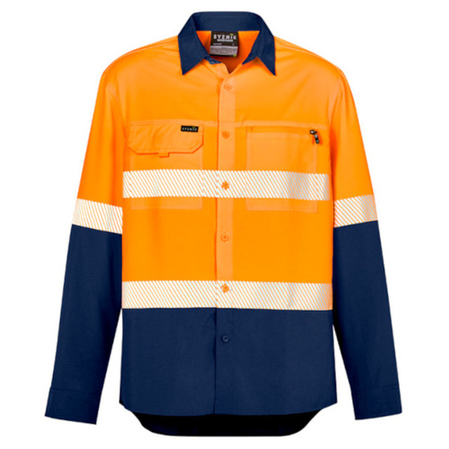 WORKWEAR, SAFETY & CORPORATE CLOTHING SPECIALISTS Mens Hi Vis Outdoor Segmented Tape L/S Shirt