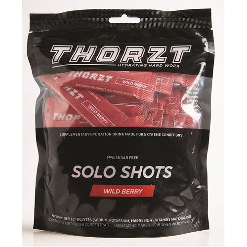 WORKWEAR, SAFETY & CORPORATE CLOTHING SPECIALISTS Solo Shot Sachet 3g   Solo Shots Pack x 50pk,Wild Berry