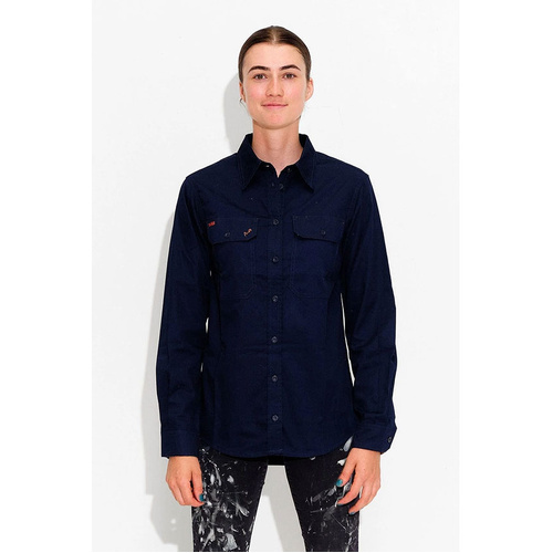 WORKWEAR, SAFETY & CORPORATE CLOTHING SPECIALISTS - Womens Navy Half Button Workshirt