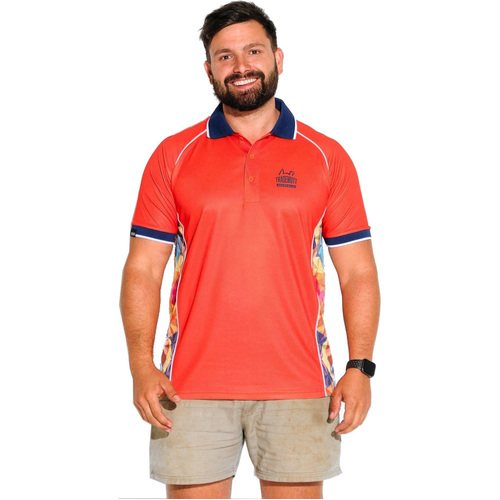 WORKWEAR, SAFETY & CORPORATE CLOTHING SPECIALISTS - ORANGE FRACTAL POLO