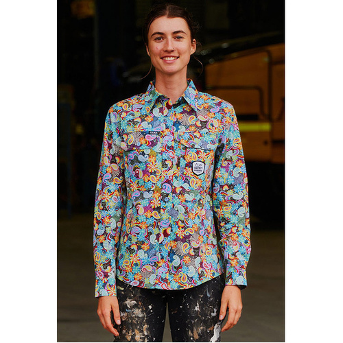 WORKWEAR, SAFETY & CORPORATE CLOTHING SPECIALISTS - Womens Austin Flowers Long Sleeve Workshirt