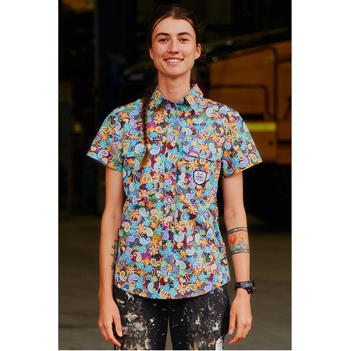 WORKWEAR, SAFETY & CORPORATE CLOTHING SPECIALISTS Womens Austin Flowers Short Sleeve Workshirt
