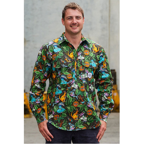 WORKWEAR, SAFETY & CORPORATE CLOTHING SPECIALISTS Mens Party Animals Half Button Workshirt