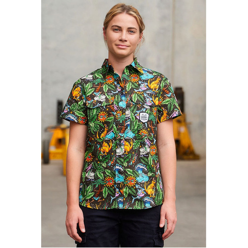 WORKWEAR, SAFETY & CORPORATE CLOTHING SPECIALISTS Womens Party Animals Short Sleeve Workshirt