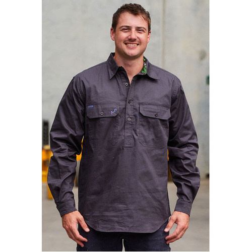 WORKWEAR, SAFETY & CORPORATE CLOTHING SPECIALISTS - Mens Party Animals Undercover Mutter Charcoal Workshirt