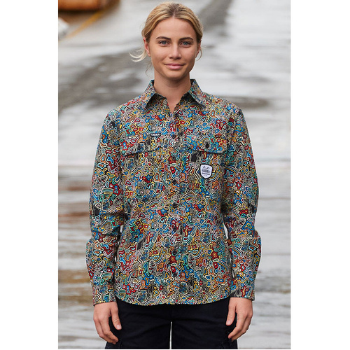 WORKWEAR, SAFETY & CORPORATE CLOTHING SPECIALISTS Womens Wheres Wallaby Full Button Workshirt-Wheres Wallaby-18