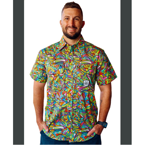 WORKWEAR, SAFETY & CORPORATE CLOTHING SPECIALISTS - Men's Bonza Short Sleeve Full Print Workshirt