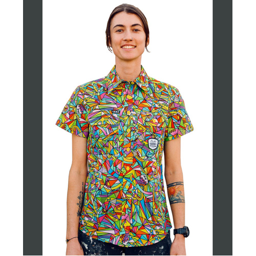 WORKWEAR, SAFETY & CORPORATE CLOTHING SPECIALISTS - Women's Bonza Short Sleeve Full Print Workshirt