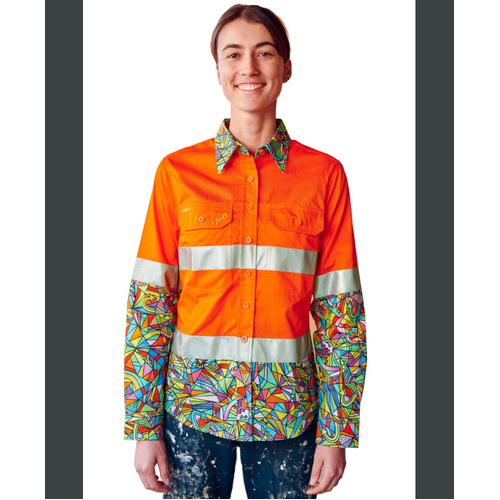 WORKWEAR, SAFETY & CORPORATE CLOTHING SPECIALISTS Women's Bonza Orange Day/Night Hi Vis Workshirt