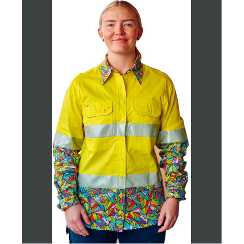 WORKWEAR, SAFETY & CORPORATE CLOTHING SPECIALISTS - Women's Bonza Yellow Day/Night Hi Vis Workshirt