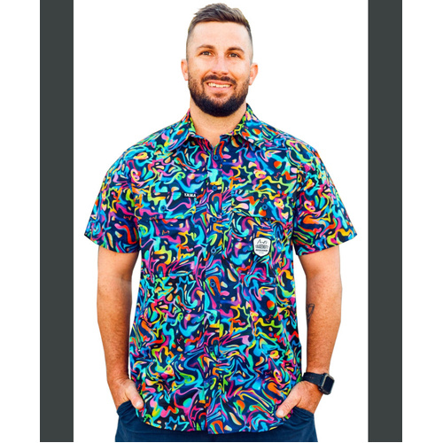 WORKWEAR, SAFETY & CORPORATE CLOTHING SPECIALISTS Men's Pearler Short Sleeve Full Print Workshirt