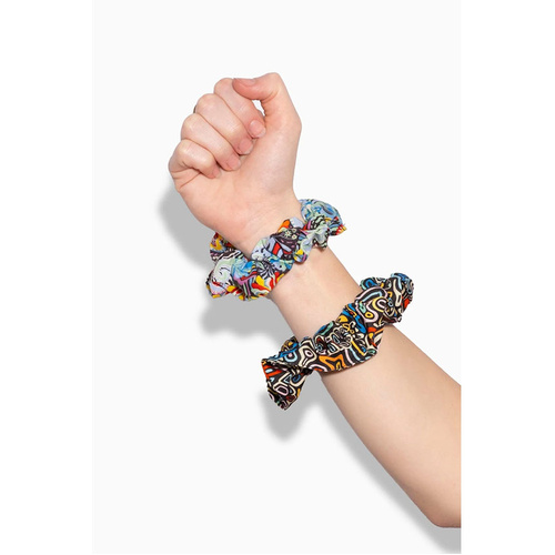 WORKWEAR, SAFETY & CORPORATE CLOTHING SPECIALISTS - Scrunchie 2 Pack Austin Flowers Wheres Wallaby