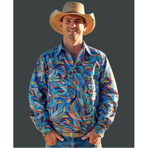 WORKWEAR, SAFETY & CORPORATE CLOTHING SPECIALISTS - Men's Snazzy Half Button Full Print Workshirt