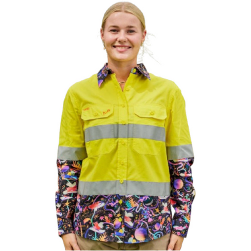 WORKWEAR, SAFETY & CORPORATE CLOTHING SPECIALISTS - Women's Pork Patrol Yellow Hi Vis Work Shirt