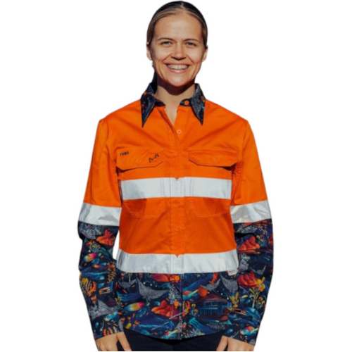 WORKWEAR, SAFETY & CORPORATE CLOTHING SPECIALISTS Women's Ningaloo Nomad Orange Day/Night Hi Vis Work Shirt