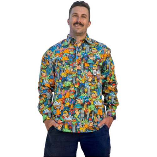 WORKWEAR, SAFETY & CORPORATE CLOTHING SPECIALISTS Men's The Big Smoke Half Button Work Shirt