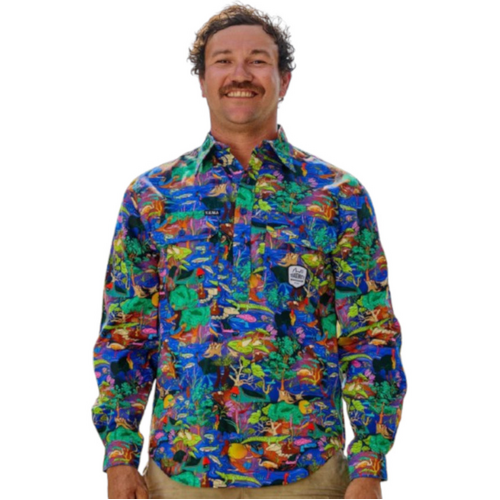 WORKWEAR, SAFETY & CORPORATE CLOTHING SPECIALISTS Men's Water You Looking At Half Button Work Shirt