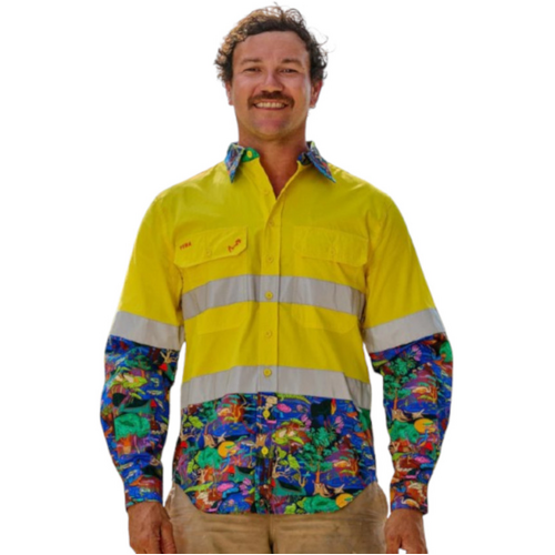 WORKWEAR, SAFETY & CORPORATE CLOTHING SPECIALISTS Men's Water You Looking At Yellow Day/Night Hi Vis Work Shirt