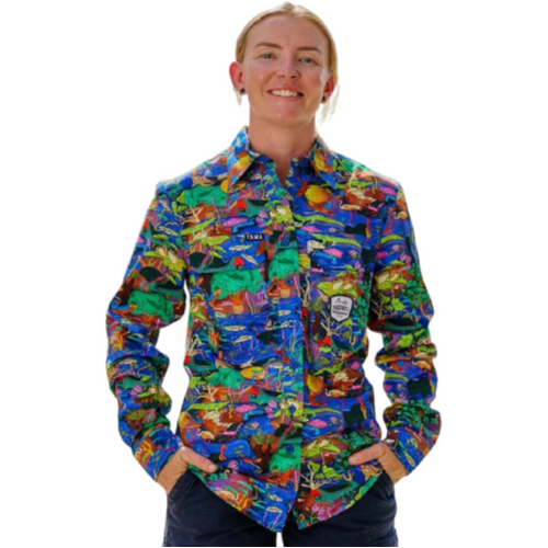 WORKWEAR, SAFETY & CORPORATE CLOTHING SPECIALISTS Women's Water You Looking At Full Button Work Shirt