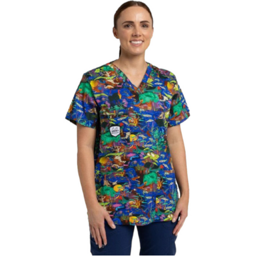 WORKWEAR, SAFETY & CORPORATE CLOTHING SPECIALISTS Water You Looking At Unisex Scrub Top