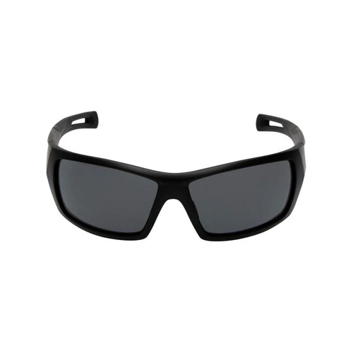 WORKWEAR, SAFETY & CORPORATE CLOTHING SPECIALISTS CHISEL - Matt Black Frame, Smoke Polarized Lens - Safety Sunglass