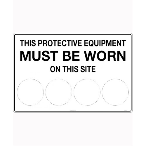 WORKWEAR, SAFETY & CORPORATE CLOTHING SPECIALISTS - 900x600mm - Corflute - This Protective Equipment Must be Worn on This Site (blank)